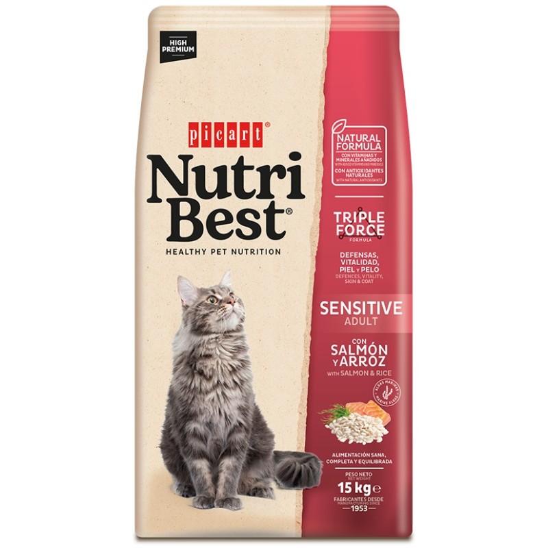 NutriBest Cat Adult Sensitive Salmon & Rice 15kg