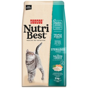 NutriBest Cat Adult Sterilised Salmon & Rice 2kg